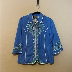 Bob‎ Mackie Wearable Art Embroidered Shirt Jacket Size Medium